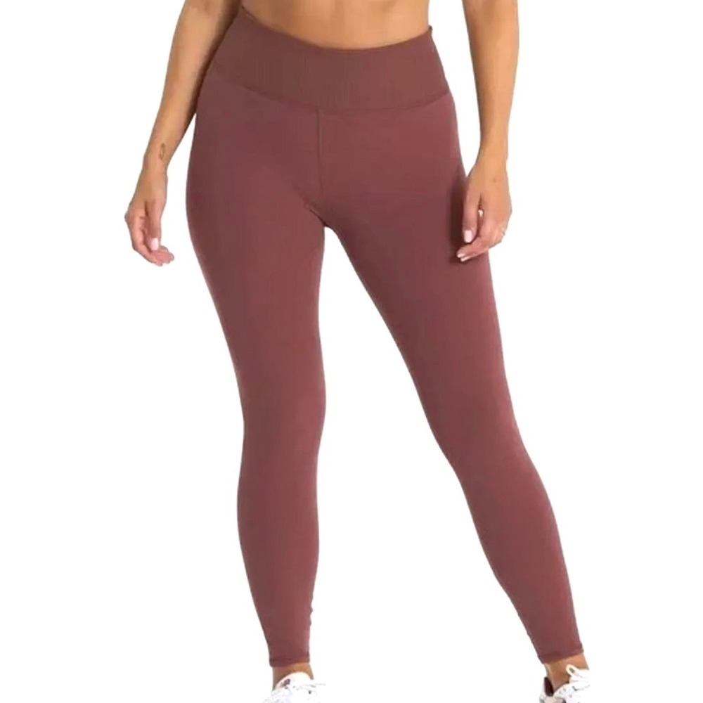 Vuori Rib Studio Leggings High Rise Mauve Pink Yoga Pants Womens Small 25 Inseam
